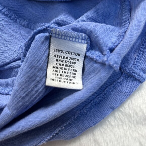 Habitat Womens Blue 3/4 Sleeve Tunic Top W/ Knot Detail Large 100% Cotton Casual - Picture 5 of 9